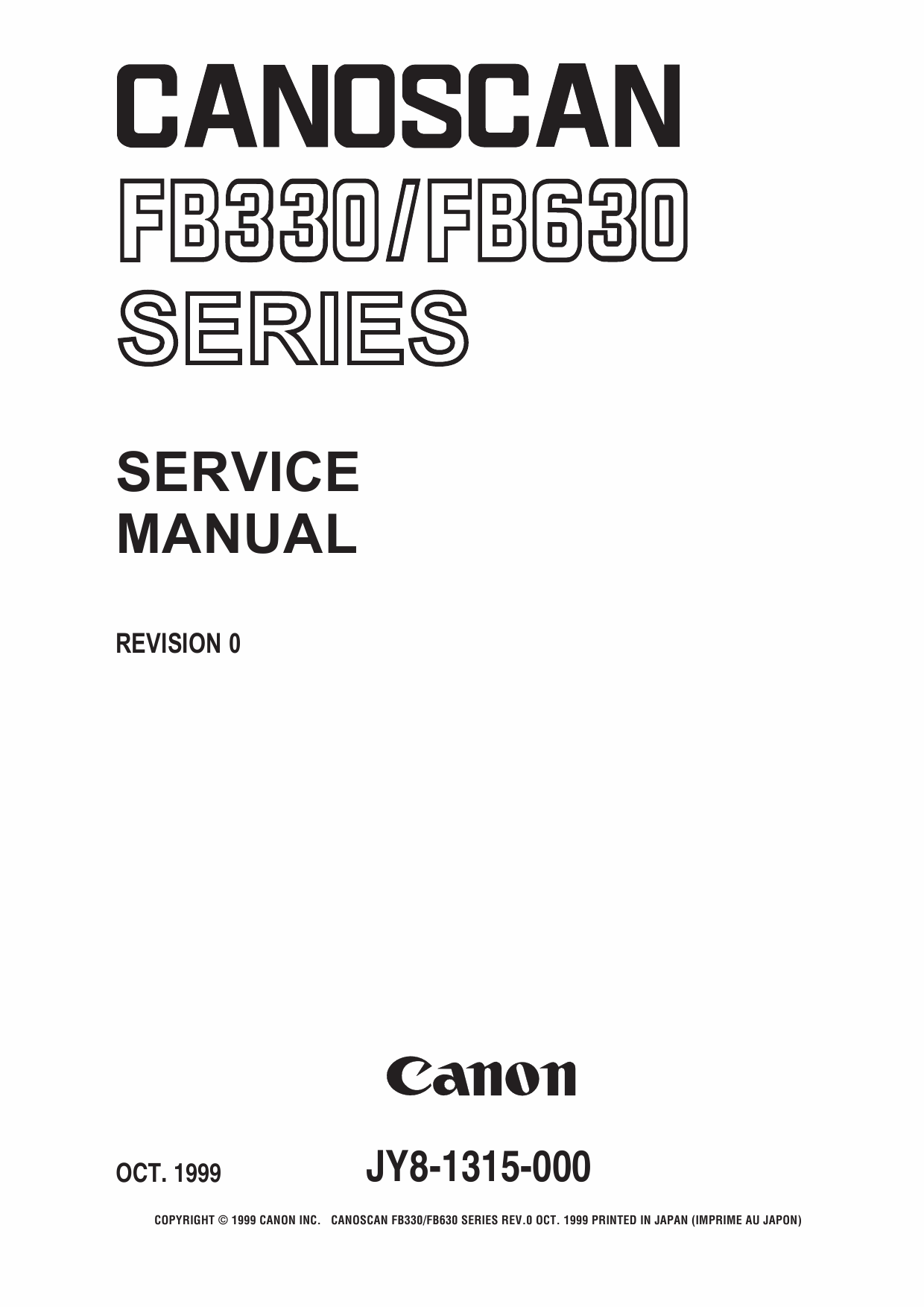 Canon Options CS-FB330 CanoScan FB330 DB630 Parts and Service Manual-1